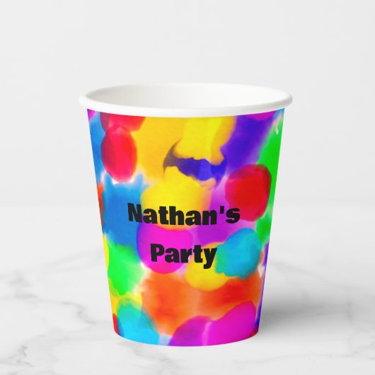 Rainbow Color Splash Personalisiert Pappbecher (Vorderseite)