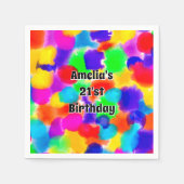 Rainbow Color Splash Personalisiert Serviette (Vorderseite)