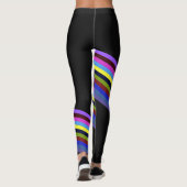 Rainbow Color Stripes Regenbogen Regenbogenfarben Leggings (Rückseite)