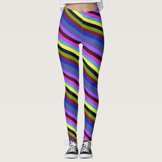 Rainbow Color Stripes Regenbogen Regenbogenfarben Leggings (Vorderseite)