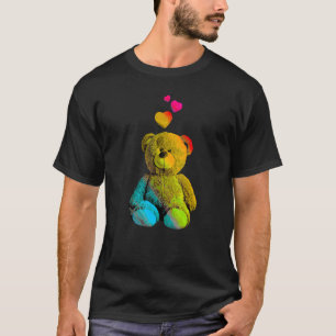 Rainbow Color Teddy Bär mit Herz-Colorful 2 T-Shirt