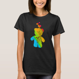 Rainbow Color Teddy Bär mit Herz-Colorful 8 T-Shirt