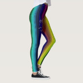 Rainbow Color Vertikale Streifen mit Bull-Logo Leggings (Rechts)