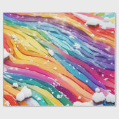Rainbow Color wave Line Geschenkpapier (Flach)