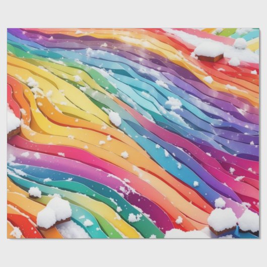 Rainbow Color wave Line Geschenkpapier (Flach)