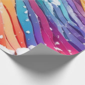 Rainbow Color wave Line Geschenkpapier (Ecke)