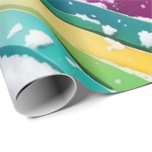 Rainbow Color wave Line Geschenkpapier (Rolleneckpunkt)