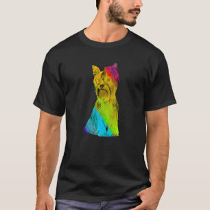 Rainbow Color Yorkshire Terrier mit Sonnenbrille C T-Shirt