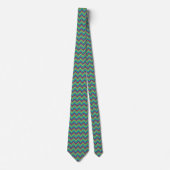 Rainbow color Zigzag Muster Krawatte (Vorderseite)