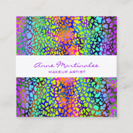 Rainbow Colorado Animal Print Square Business Card Quadratische Visitenkarte