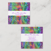 Rainbow Colorado Animal Print Square Business Card Quadratische Visitenkarte (Vorne/Hinten)