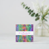Rainbow Colorado Animal Print Square Business Card Quadratische Visitenkarte (Stehend Vorderseite)