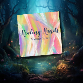 Rainbow Colorado Ölfarbe Quadratische Visitenkarte