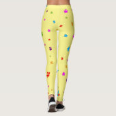 Rainbow Colored Autism Puzzle Pieces on YELLOW Leggings (Rückseite)