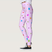 Rainbow Colored Autism Puzzleteile auf PINK Leggings (Links)