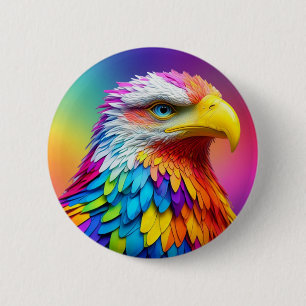 Rainbow Colored Bald Eagle-65456 Button