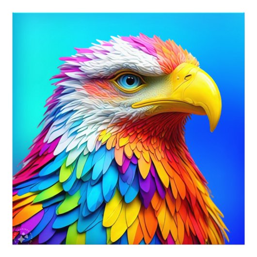 Rainbow Colored Bald Eagle-65456 Fotodruck (Vorne)