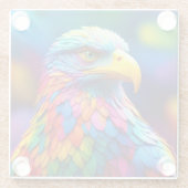 Rainbow Colored Bald Eagle-65456 Glasuntersetzer (Rückseite)