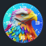Rainbow Colored Bald Eagle-65456 Große Wanduhr<br><div class="desc">Rainbow Colored Bald Eagle-65456</div>