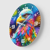 Rainbow Colored Bald Eagle-65456 Große Wanduhr (Winkel)