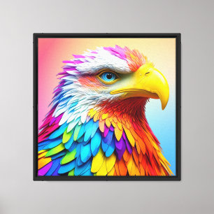 Rainbow Colored Bald Eagle-65456 Leinwanddruck