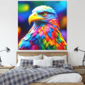 Rainbow Colored Bald Eagle-65456 Leinwanddruck (Insitu (Schlafzimmer))