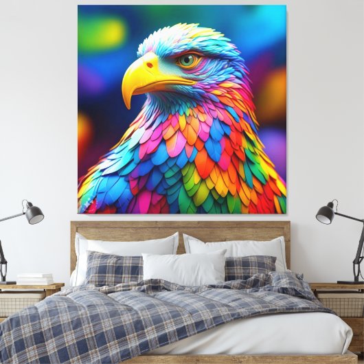 Rainbow Colored Bald Eagle-65456 Leinwanddruck (Insitu (Schlafzimmer))