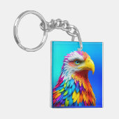 Rainbow Colored Bald Eagle-65456 Schlüsselanhänger (Vorderseite links)