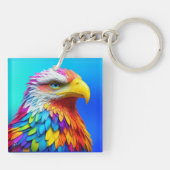 Rainbow Colored Bald Eagle-65456 Schlüsselanhänger (Rückseite)