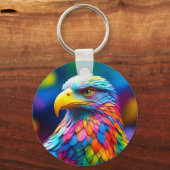 Rainbow Colored Bald Eagle-65456 Schlüsselanhänger (Vorderseite)