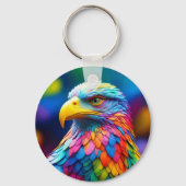 Rainbow Colored Bald Eagle-65456 Schlüsselanhänger (Rückseite)