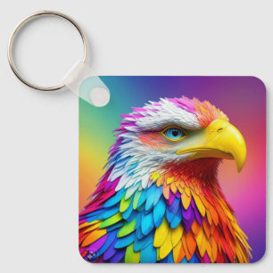 Rainbow Colored Bald Eagle-65456 Schlüsselanhänger