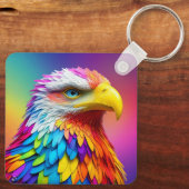 Rainbow Colored Bald Eagle-65456 Schlüsselanhänger (Rückseite)