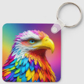 Rainbow Colored Bald Eagle-65456 Schlüsselanhänger (Rückseite)