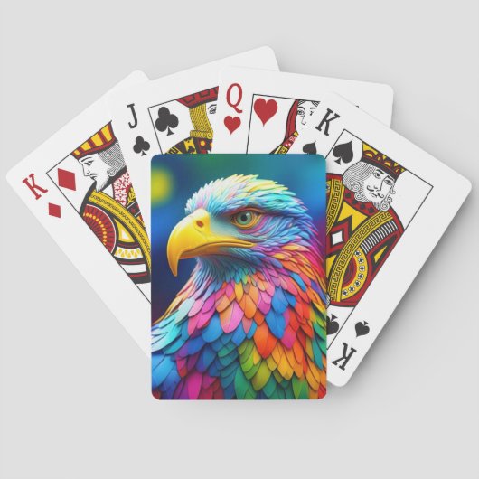 Rainbow Colored Bald Eagle-65456 Spielkarten (Rückseite)