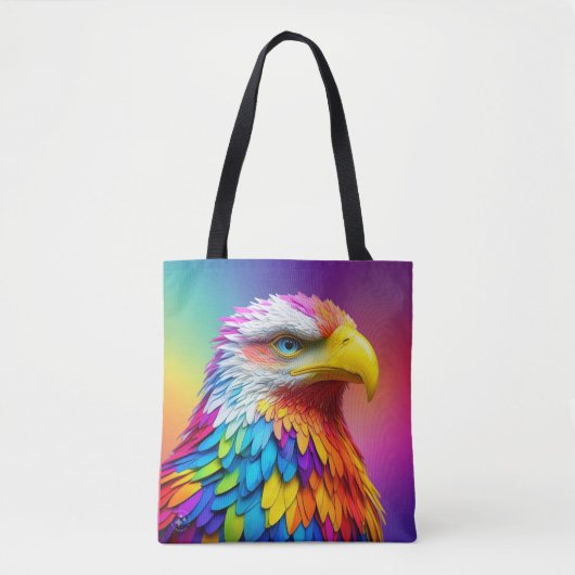 Rainbow Colored Bald Eagle-65456 Tasche (Vorderseite)