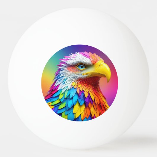 Rainbow Colored Bald Eagle-65456 Tischtennisball (Vorderseite)