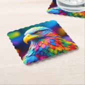 Rainbow Colored Bald Eagle-65456 Untersetzer (angewinkelt)