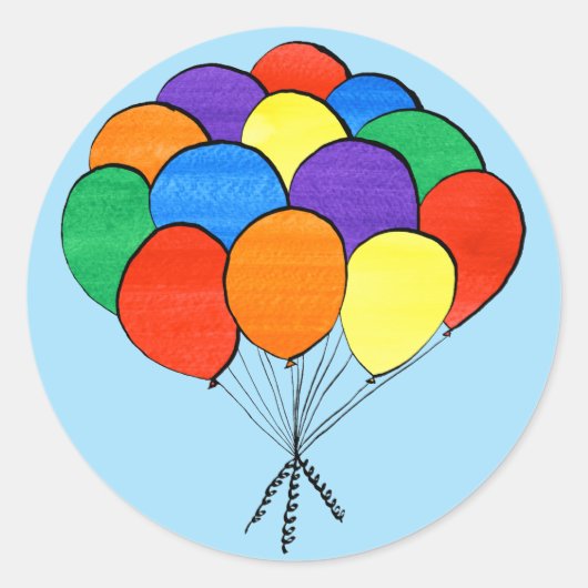 Rainbow Colored Balloons Illustration Aufkleber (Vorderseite)