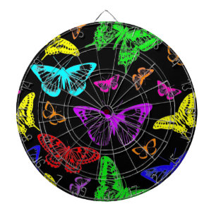 Rainbow Colored Butterflies Flying Dartscheibe