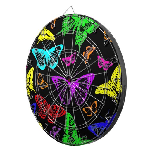 Rainbow Colored Butterflies Flying Dartscheibe (Vorderseite rechts)