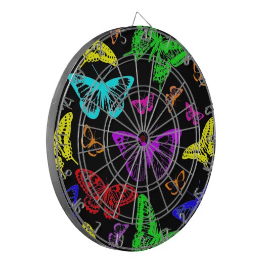 Rainbow Colored Butterflies Flying Dartscheibe (Vorderseite Links)
