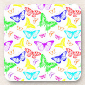 Rainbow Colored Butterflies Flying Getränkeuntersetzer (Vorderseite)