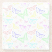 Rainbow Colored Butterflies Flying Glasuntersetzer (Rückseite)
