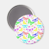 Rainbow Colored Butterflies Flying Magnet (Vorderseite/Rückseite)