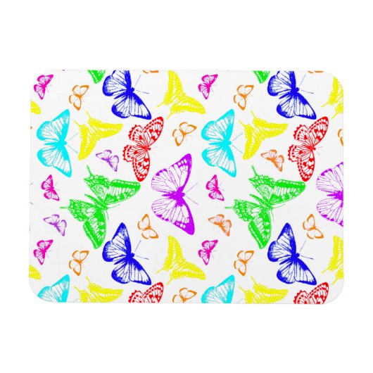 Rainbow Colored Butterflies Flying Magnet (Horizontal)