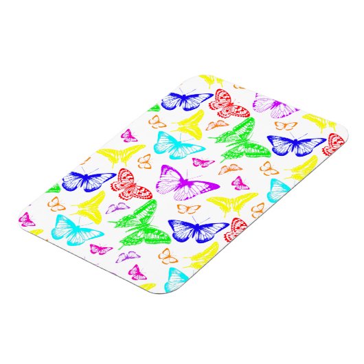 Rainbow Colored Butterflies Flying Magnet (Linke Seite)