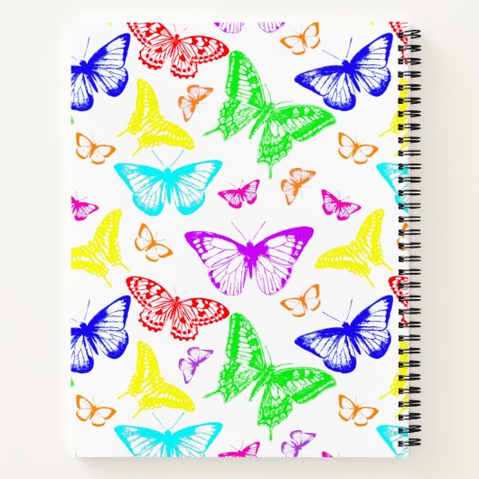 Rainbow Colored Butterflies Flying Notizblock (Rückseite)