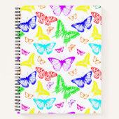 Rainbow Colored Butterflies Flying Notizblock (Vorderseite)