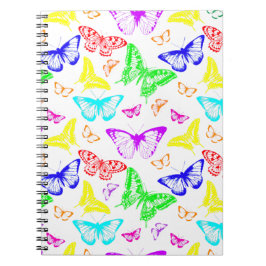 Rainbow Colored Butterflies Flying Notizblock